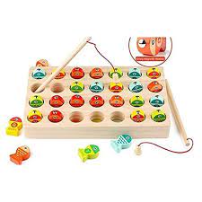 Photo 1 of  Wooden Magnetic Fishing Game Fine Motor Skill Toy ABC Alphabet Color Sorting Puzzle ,Montessori Letters Cognition Preschool Education Gift for 3+Years Old Toddler Kid
