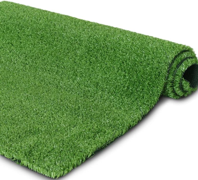 Photo 1 of 4 FT X 13 FT Synthetic Artificial Grass Turf for Garden Backyard Patio Balcony, Drainage Holes & Rubber Backing,Indoor Outdoor Faux Grass Astro Rug,DIY Decorations for Fence Backdrop
