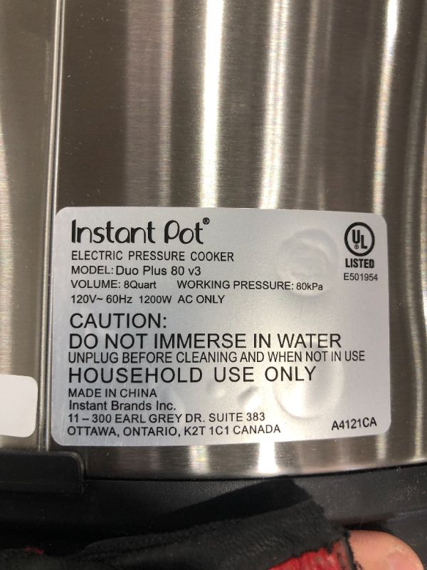 Photo 1 of Instant Pot Duo Plus 8 qt 9-in-1 Slow Cooker/Pressure Cooker
