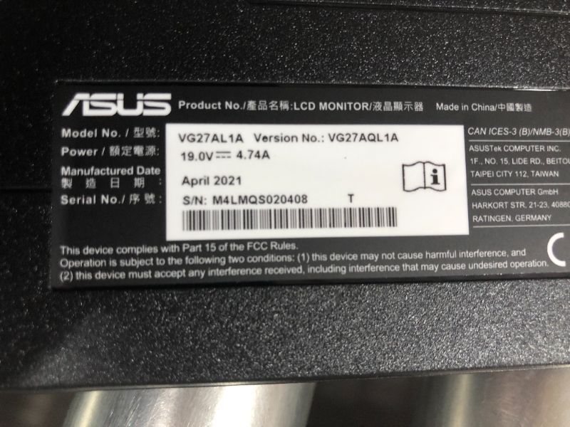 Photo 3 of ASUS TUF Gaming 27" 2K Monitor (VG27AQL1A) - WQHD (2560 x 1440)