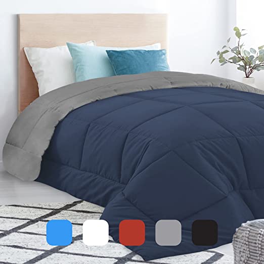 Photo 1 of Blue/ Grey Reversible Twin Sized Comforter 