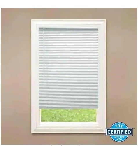 Photo 1 of 5pk Hampton Bay Alabaster Cordless Room Darkening 1 in. Vinyl Mini Blind for Window or Door - 27 in. W X 48 in. L
