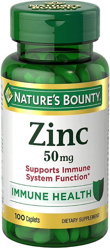 Photo 1 of 2pk Nature's Bounty Zinc, Immune Support, 50 mg, Caplets, 100 Ct