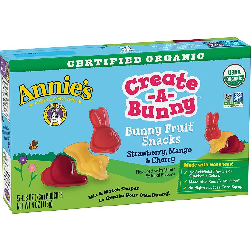 Photo 1 of Annie's Homegrown Homegrown Build A Bunny Fruit Snacks, 0.8 Ounce (Pack of 50) EXPIRED