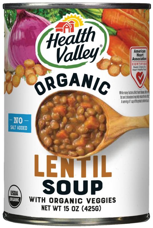 Photo 1 of 12pk Health Valley Organic No Salt Added Soup, Lentil, 15 Ounce