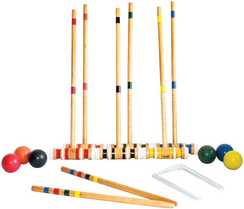 Photo 1 of 6-Player Croquet Set - Includes 6 Wood Mallets, 6 Balls and Carry Bag