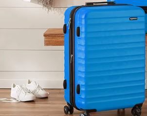 Photo 1 of amazonbasics blue 28inch suitcase