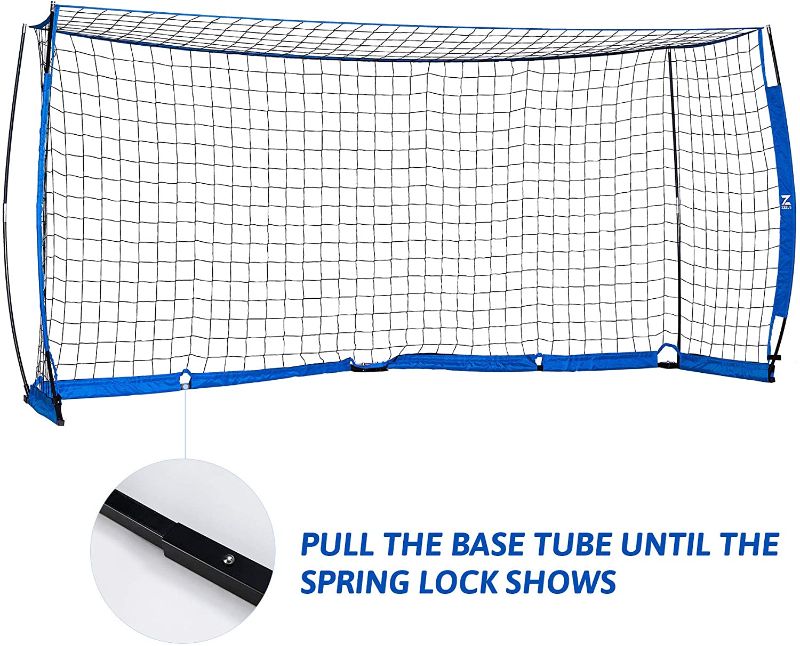 Photo 1 of ZELUS Portable Soccer Goal Set: 12x6 ft Soccer Goal for Backyard Practice and 12 Soccer Cones | Soccer Equipment for Training & Fun Toys for Outdoor Play w Knotless Net, 12 Sport Cones