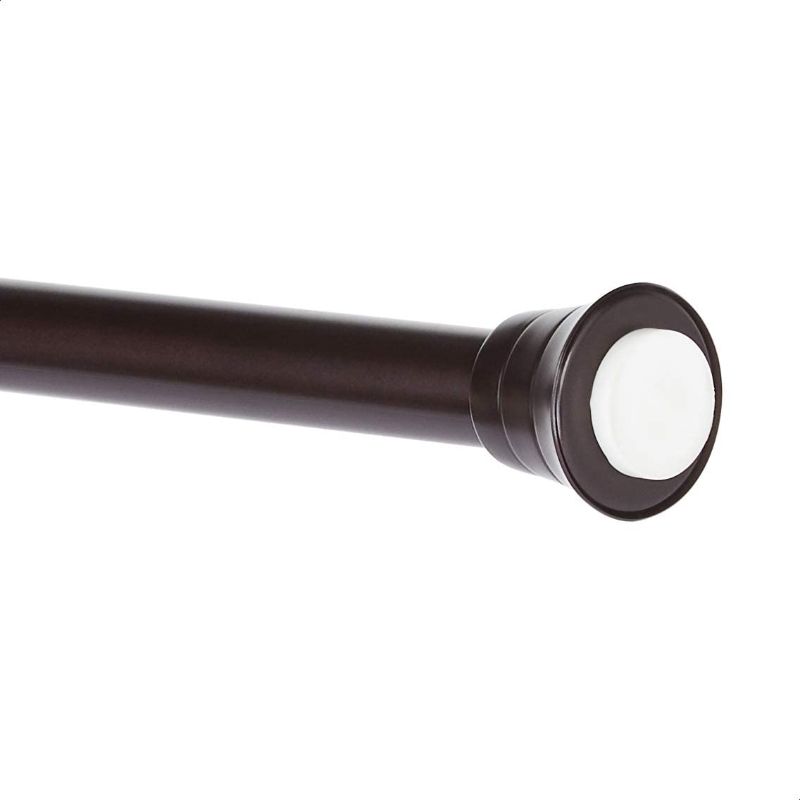 Photo 1 of Amazon Basics Tension Curtain Rod, Adjustable 36-62" Width - Bronze, Tiers Finial