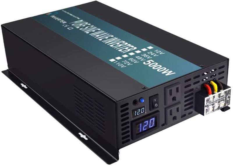 Photo 1 of WZRELB 5000W High Efficiency Solar Power Inverter Off Grid 12V DC Voltage Converter Pure Sine Wave Dual 120V AC Outlets