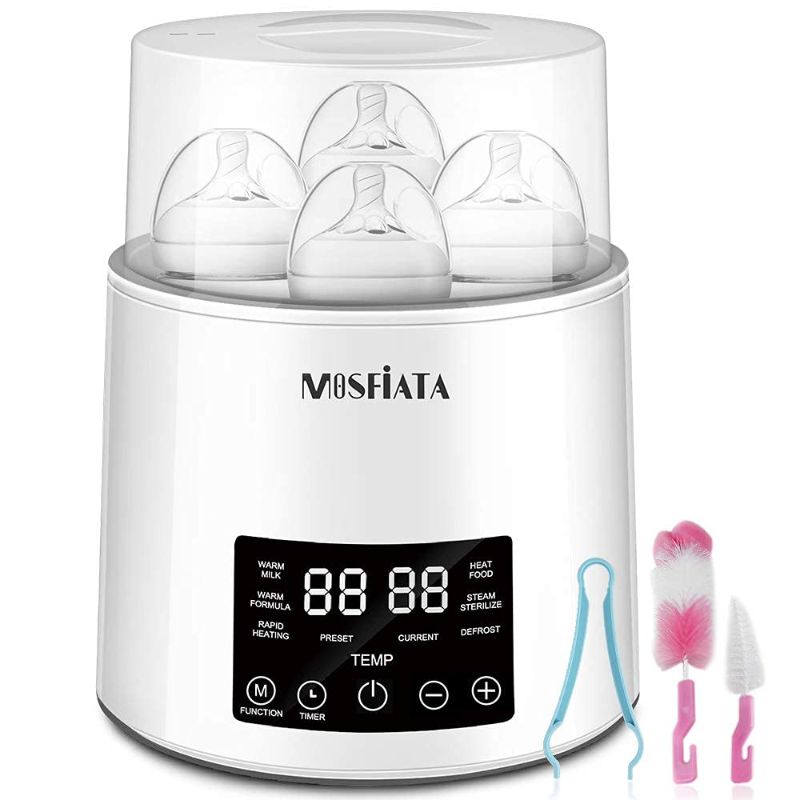 Photo 1 of MOSFiATA Bottle Warmer and Dryer,Steam Baby Bottle Warmer with 0.5 to 24 Hrs Timer, Bottle Warmer with LED Display Fast Food Heater with Brushes and Tongs
