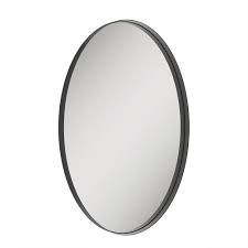 Photo 1 of 24 in. W x 35 in. H Framed Oval Bathroom Vanity Mirror
