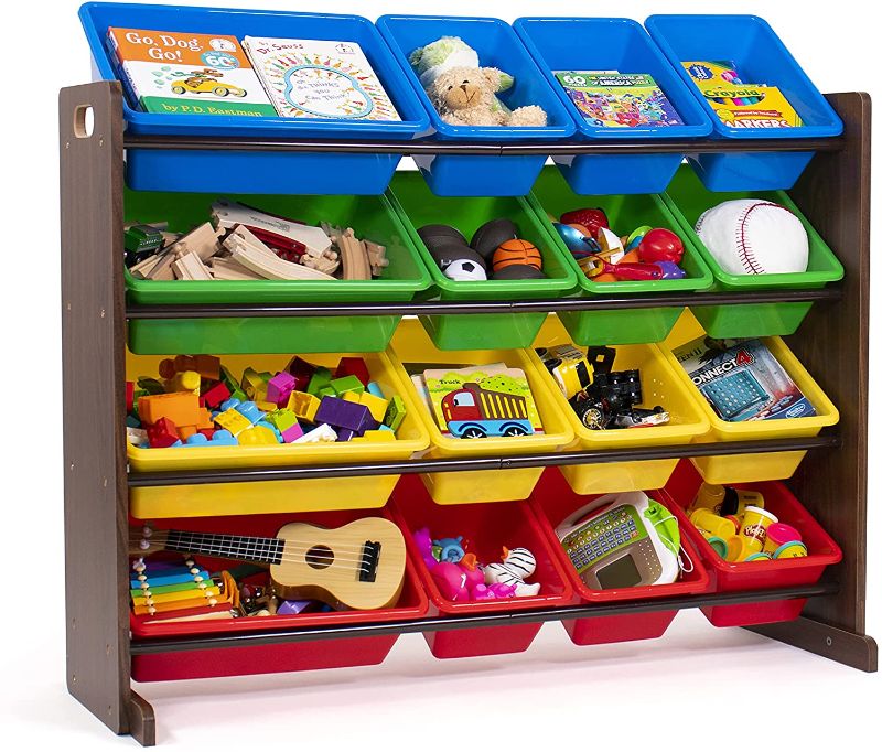 Photo 1 of Humble Crew Supersized Wood Toy Storage Organizer, Toddler, Espresso/Primary