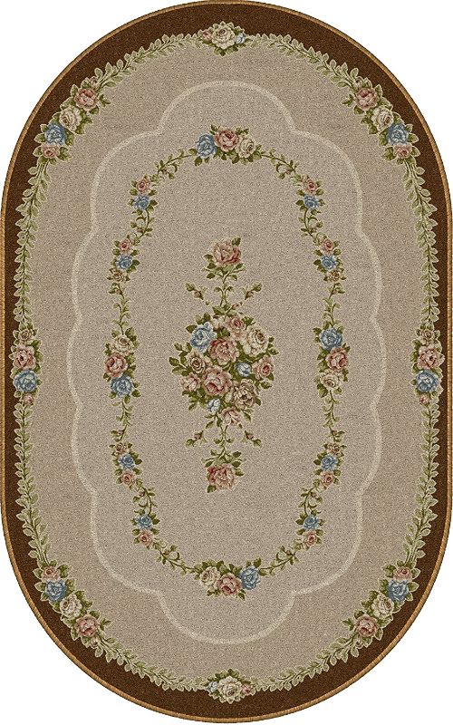 Photo 1 of Brumlow Mills Rosewood Oval Area Rug for Living Room, Bedroom, Dining, Kitchen or Doorway Mat, 40" x 64", Chocolate
