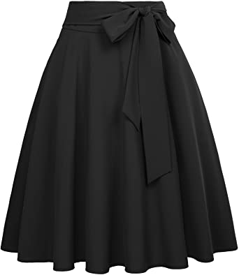 Photo 1 of Belle Poque Women's High Waist A-Line Pockets Skirt Skater Flared Midi Skirt XL