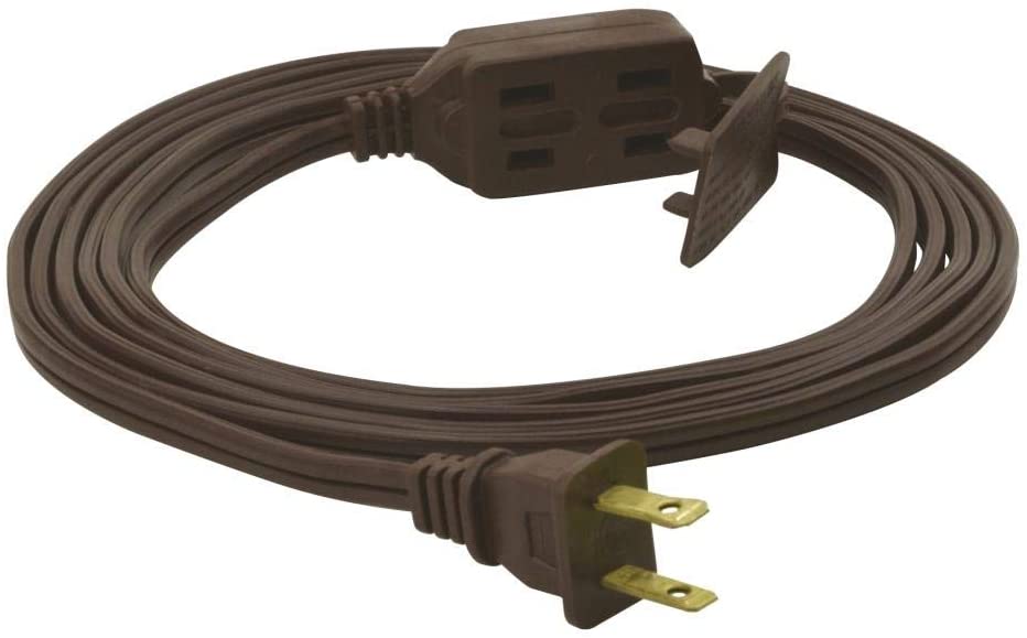 Photo 1 of Pack of 2!!! Prime Wire & Cable EC670606 6-Foot 16/2 SPT-2 3-Outlet Indoor Cord, Brown, 24 EA. 48 CORDS TOTAL