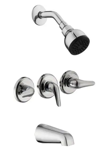 Photo 1 of Aragon 3-Handle 1-Spray Tub and Shower Faucet in Chrome (Valve Included)
