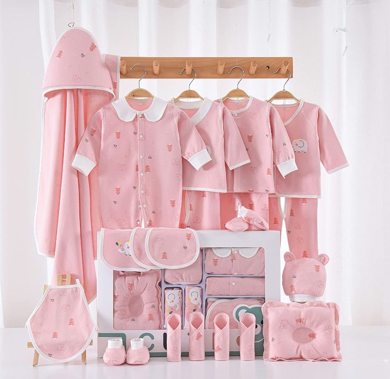 Photo 1 of New Born Babies Gift Set 19 Pieces - Baby Girl Stuff Pure Cotton Clothing Set - Casual New Born Baby Clothes Set | Newborn Girl Clothes
