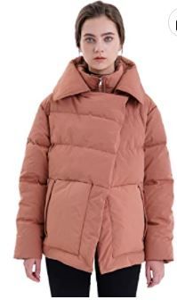 Photo 1 of Varick's Women's Emmie Double Layer Hooded Down Jacket, CLAY, SIZE M
