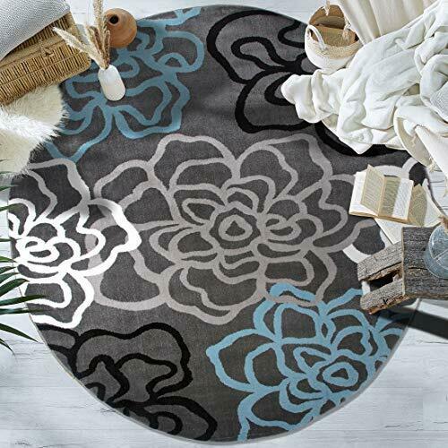 Photo 1 of Contemporary Modern Floral Flowers Area Rug 6' 6" Gray