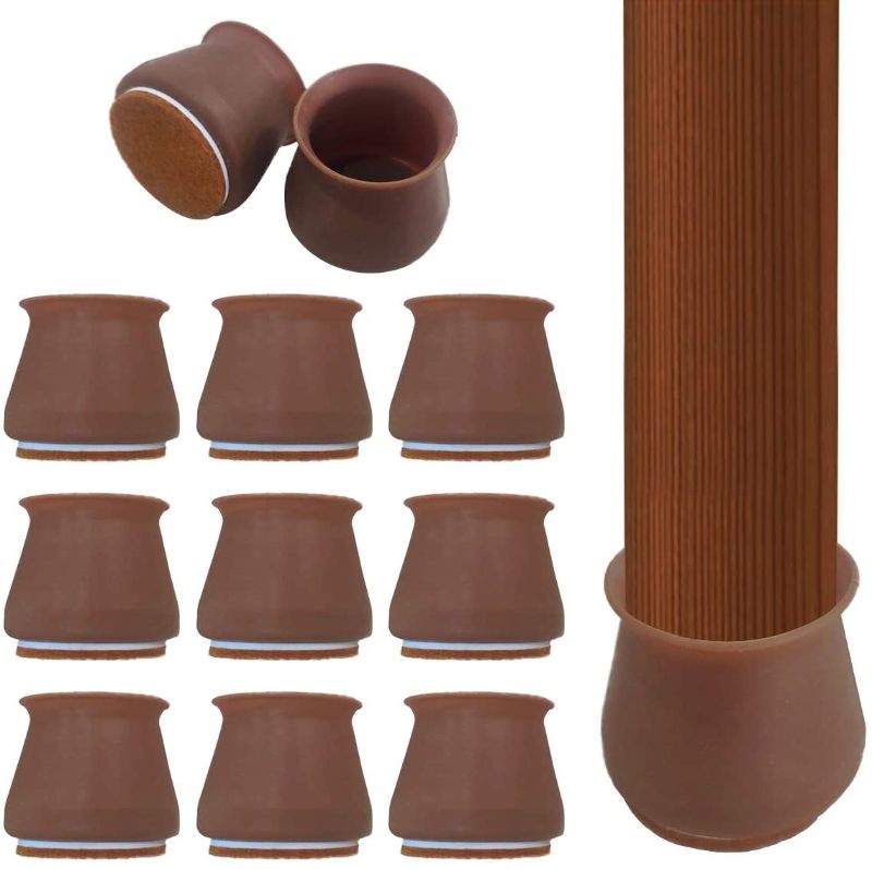 Photo 1 of Furniture Chair Leg Floor Protectors Caps, 32Pcs Chair Leg Protectors for Hardwood Floors, Silicone Protection Cover with Felt Pads, Anti-Slip Table Feet and Prevent Scratches Noise
