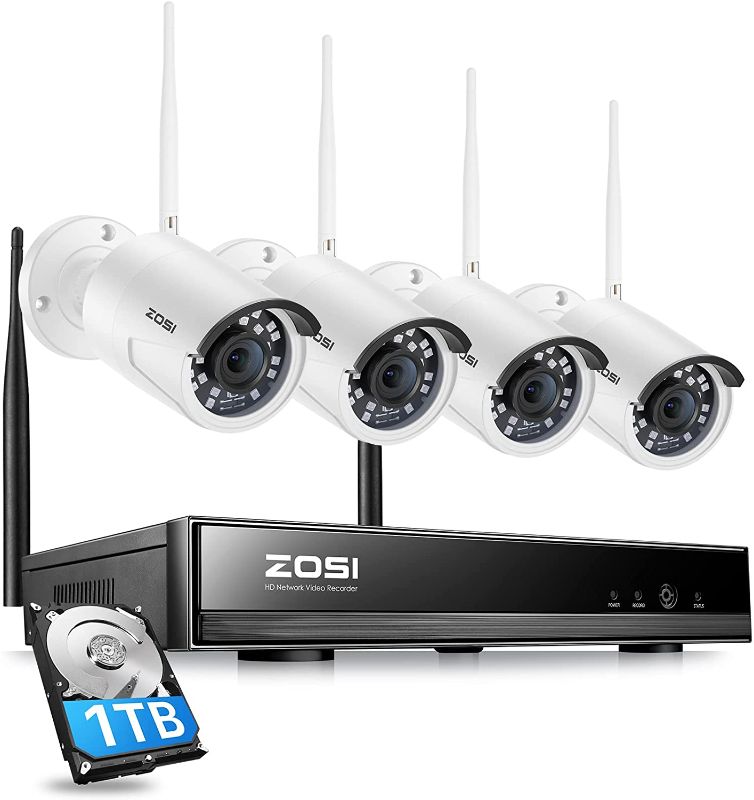 Photo 1 of ZOSI 2K Wireless Security Camera System,2K H.265+ 8CH NVR with 1TB Hard Drive,4pcs 3MP WiFi Surveillance Cameras Indoor Outdoor,Night Vision,Motion Detection,Remote Access,for Home 24-7 Recording
