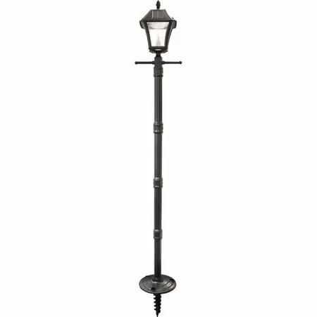 Photo 1 of Baytown II Solar LED Lamp and Post with EZ-Anchor Base - Black Resin