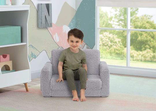 Photo 1 of Cozee Flip-Out Sherpa 2-in-1 Convertible Chair to Lounger for Kids
