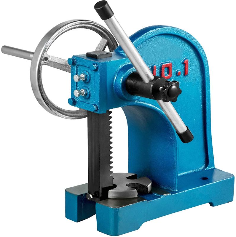 Photo 1 of BestEquip Heavy Duty Arbor Press 3 Ton, Ratchet Leverage Arbor Press with Handwheel, Manual Desktop Metal Arbor Press 21.5 Inch Max. Working Height, for Riveting Punching Holes
