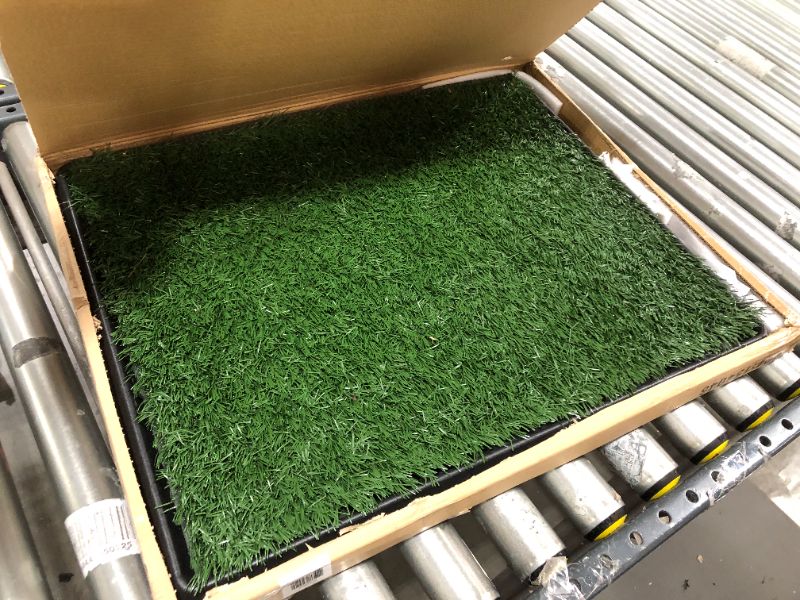 Photo 2 of Artificial Grass Puppy Pad for Dogs and Small Pets – Portable Training Pad with Tray – Dog Housebreaking Supplies by PETMAKER (16" x 20")
