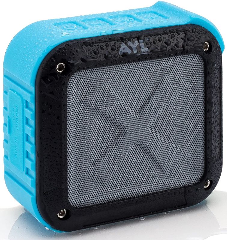 Photo 1 of AYL Soundfit Bluetooth Shower Speaker - Certified Waterproof - Wireless, Easy Pairing with All Bluetooth Devices, Phones, Tablets, Computers (Ocean Blue)
