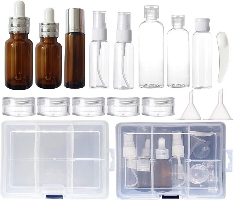 Photo 1 of 17 Pcs Leak Proof Bottles Set,Travel Size Accessories Containers for Toiletries,for Shampoo Cream Conditioner Lotion Soap Body Wash Essential Oil,Perfect for Business Travel Vacation and Camp Etc.
