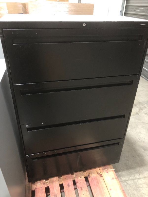 Photo 2 of 4 Drawers Lateral Lockable Filing Cabinet, Black, 36 X 19 X 53 INCHES