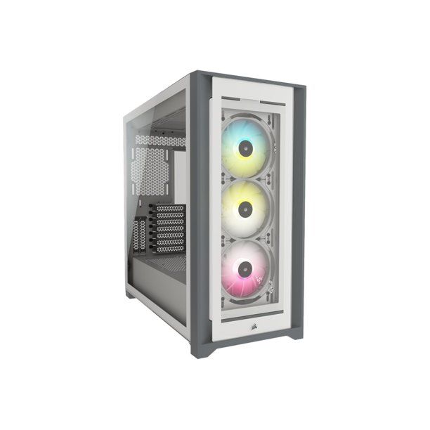 Photo 1 of Corsair iCUE 5000X RGB Tempered Glass Mid-Tower ATX PC Smart Case - White