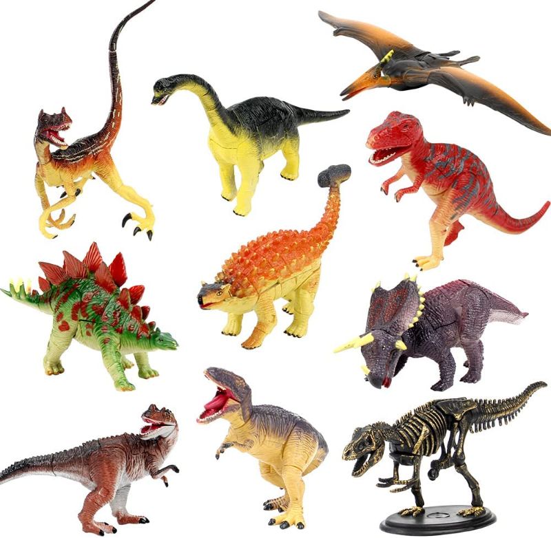 Photo 1 of Elf Lab Dinosaur Toys for Kids, 10PCS Realistic Dinosaur Building Blocks Figures Playset, Mini Plastic Dinosaur Set, DIY Assembled Puzzle Educational Toy for Children Boys Girls 3-5