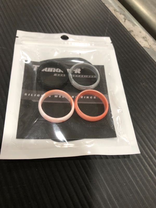 Photo 1 of ROQ Silicone Wedding Ring for Women, Affordable Thin Line and Point Stackable Silicone Rubber Wedding Bands SIZE 13