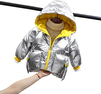 Photo 1 of GETUBACK Boys Down Jacket Girls Toddler Kids Coat with Hoodies Winter Chilrens Outwear Kids Reflecting Coat 2-6T