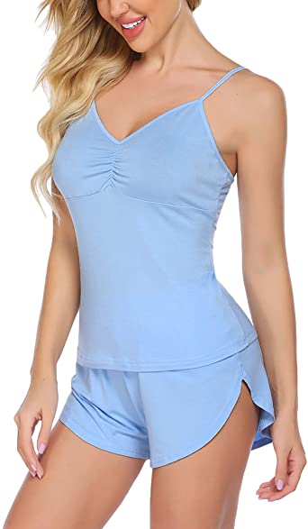 Photo 1 of ADOME Womens Cami Pajama Set Sexy Camisole Short Sets Soft Lingerie Pjs Sleepwear Cami 2 Piece Nightwear