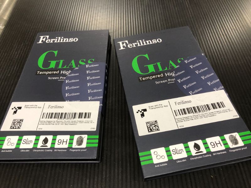 Photo 2 of 2 PACK - Ferilinso Designed for iPhone 13 Pro Screen Protector, 3 Pack HD Tempered Glass with 2 Pack Camera Lens Protector, Case Friendly, 9H Hardness, Bubble Free, 5G 6.1 Inch, Easy Installation FACTORY SEALED