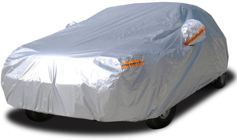Photo 1 of 
Kayme Car Covers for Automobiles Waterproof All Weather Sun Uv Rain Protection with Zipper Mirror Pocket Fit Sedan (182 to 193 Inch) 3XL