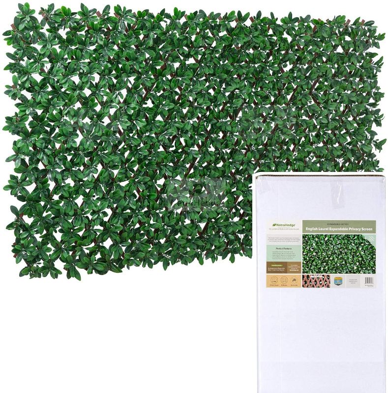 Photo 1 of 6 PCS Artificial English BUXUS Leaf Expandable Lattice Privacy Fence Screen 15"X48"