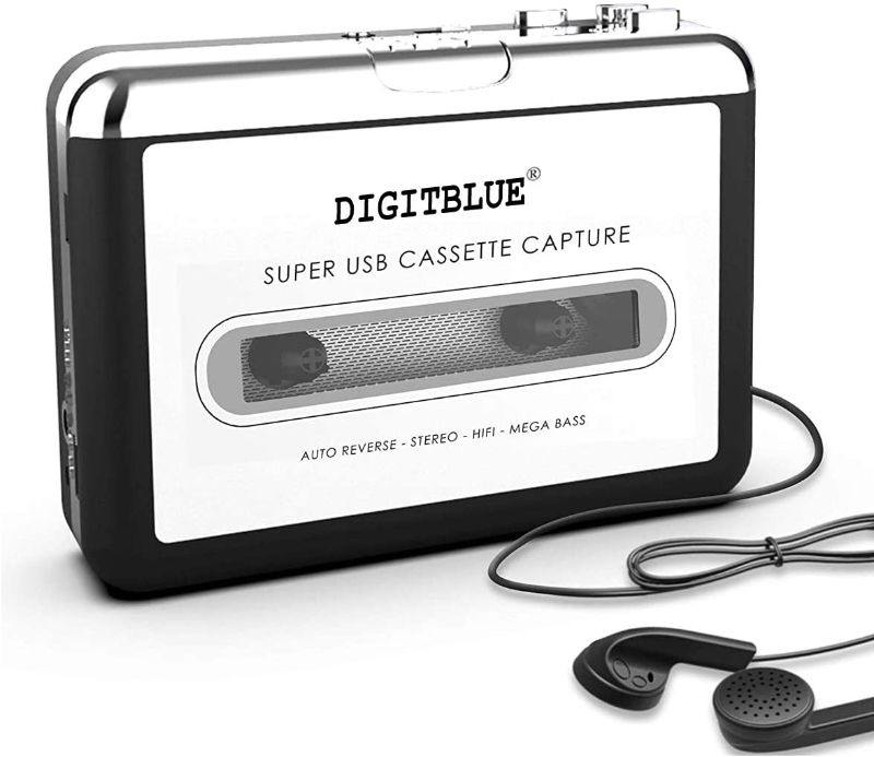 Photo 1 of Digitblue Cassette to MP3 Converter, USB Cassette Player from Tapes to MP3, Digital Files for Laptop PC and Mac with Headphones from Tapes to Mp3 New