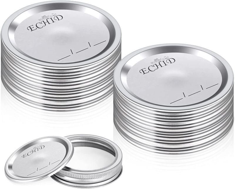 Photo 1 of 60 Pcs Canning Lids Regular Mouth for Ball, Kerr Jars - Split-Type Metal 70mm Mason Jar Lids for Canning - Food Grade Material, 100% Fit & Airtight for Regular Mouth Jars (Extra Bonus 2 Rings?