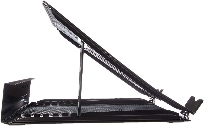 Photo 1 of Laptop Stand Holder Computer Riser, Mesh Cooling Notebook Stand Mount Laptops Elevator for Desk - Compatible with MacBook, Lenovo, Dell, HP, Acer, Asus, All 10-16.5” Laptops, Tablets, Ipads - Black
