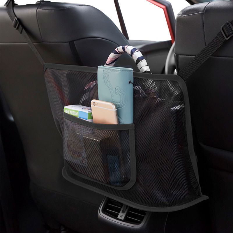 Photo 1 of Auto Drive Universal Car Seat Organizer with Drink Holders, Black