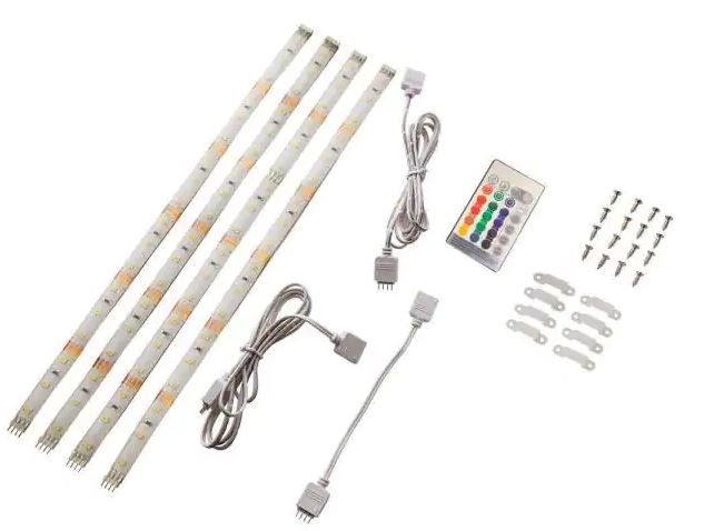 Photo 1 of 12 in. (30 cm) Linkable RGBW Indoor LED Flexible Tape Light Kit (4-Strip Pack)
