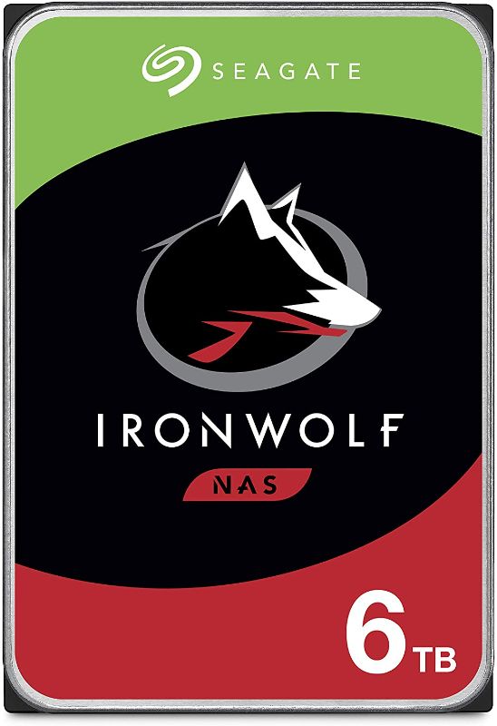 Photo 1 of Seagate IronWolf 6TB NAS Internal Hard Drive HDD – CMR 3.5 Inch SATA 6Gb/s 5600 RPM 256MB Cache for RAID Network Attached Storage – Frustration Free Packaging (ST6000VN001)
