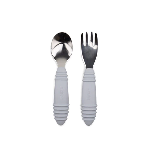 Photo 1 of Bumkins Spoon & Fork - Gray -- 1 Set