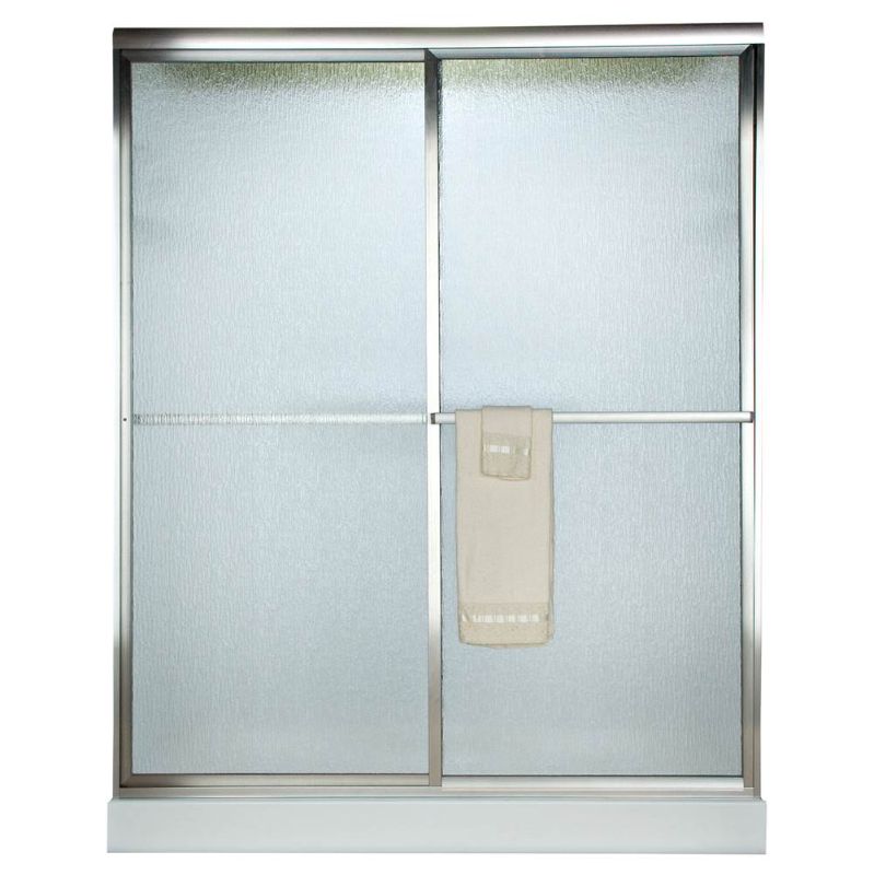 Photo 1 of American Standard Prestige 46-in to 48-in W x 71.5-in H Framed Sliding Silver Shine Soft Close Alcove Shower Door (Patterned Glass)