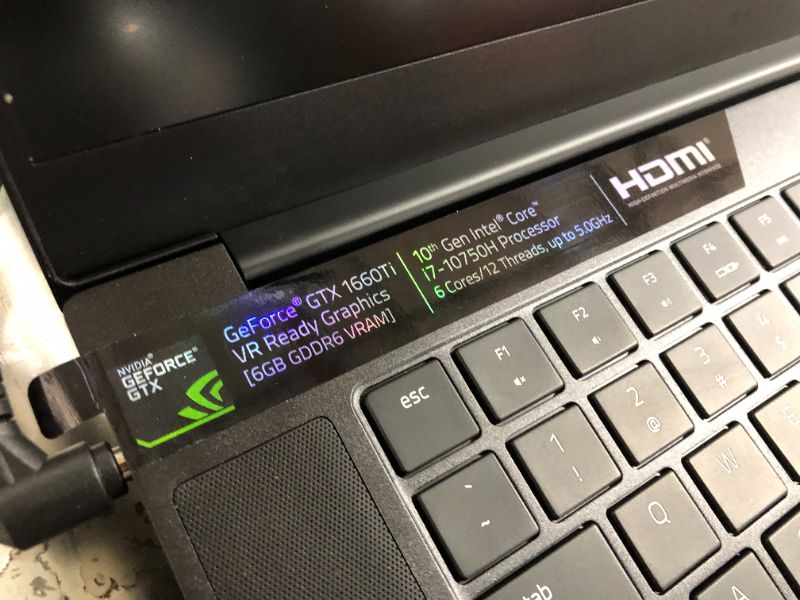 Photo 6 of RAZER BLADE 15 BASE GAMING LAPTOP 2020: INTEL CORE I7-10750H 6-CORE SOLD FOR PARTS ONLY